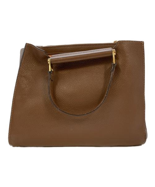 IACUCCI（イアクッチ）IACUCCI (イアクッチ) 2WAYレザーバッグ ブラウンの古着・服飾アイテム