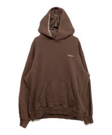 madhappy（マッドハッピー）の古着「ロゴ刺繍裏起毛パーカー　UK0100101-DKC-L」｜ブラウン