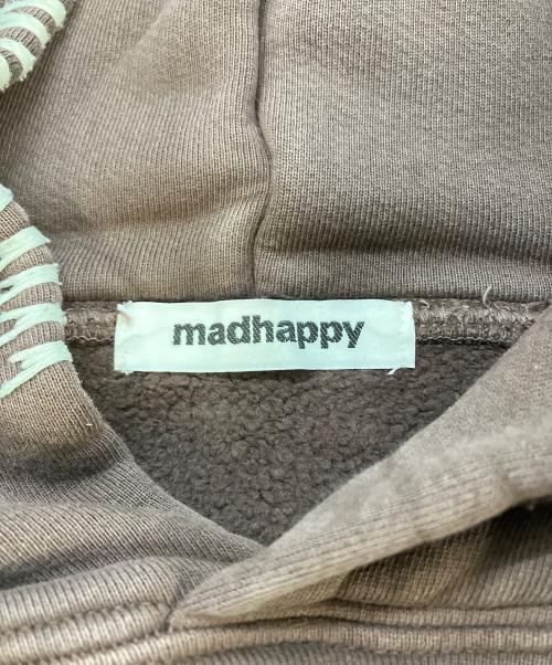 madhappy（マッドハッピー）madhappy (マッドハッピー) ロゴ刺繍裏起毛パーカー　UK0100101-DKC-L ブラウン サイズ:実寸参照の古着・服飾アイテム