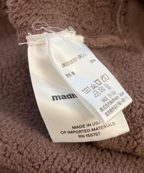 madhappy（マッドハッピー）madhappy (マッドハッピー) ロゴ刺繍裏起毛パーカー　UK0100101-DKC-L ブラウン サイズ:実寸参照の古着・服飾アイテム