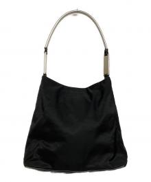 PRADA（プラダ）の古着「メタルハンドルナイロントートバッグ」｜ブラック
