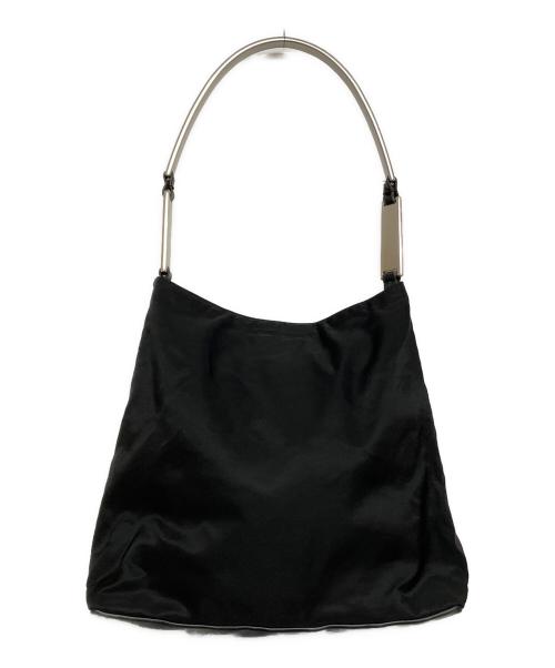 PRADA（プラダ）PRADA (プラダ) メタルハンドルナイロントートバッグ ブラックの古着・服飾アイテム
