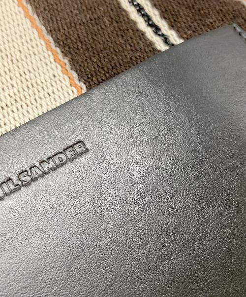 JIL SANDER（ジルサンダー）JIL SANDER (ジルサンダー) キャンバストートバッグ ブラック×ベージュ サイズ:実寸サイズを参照くださいの古着・服飾アイテム