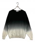 Graphpaperグラフペーパー）の古着「Piece Dyed High Gauge Knit Oversized Crew Neck(ピース ダイド ハイ ゲージ ニット オーバーサイズド クルー ネック）」｜ホワイト×ブラック