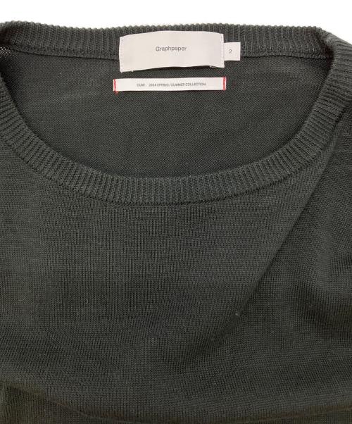 Graphpaper（グラフペーパー）Graphpaper Piece Dyed High Gauge Knit Oversized Crew Neck(ピース ダイド ハイ ゲージ ニット オーバーサイズド クルー ネック） ホワイト×ブラック サイズ:SIZE2の古着・服飾アイテム