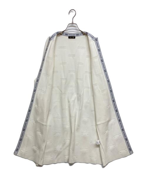 DRAWER（ドゥロワー）DRAWER (ドゥロワー) ミラノ フリンジニットコート ノーカラーコート ホワイト サイズ:不明の古着・服飾アイテム