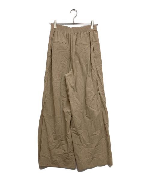 DRAWER（ドゥロワー）DRAWER (ドゥロワー) サマーウールタックワイドパンツ ベージュ サイズ:SIZE36の古着・服飾アイテム