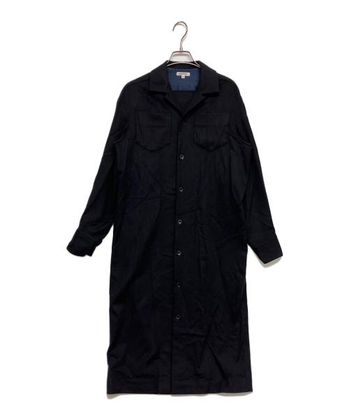 BLAMINK（ブラミンク）BLAMINK (ブラミンク) ウールカシミヤオープンカラーワンピース　7926-299-0111 ネイビー サイズ:SIZE38の古着・服飾アイテム