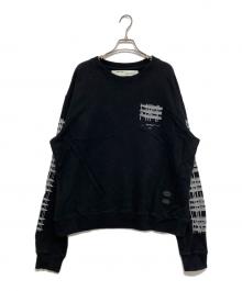 OFFWHITE（オフホワイト）の古着「Diag Swaetshirt クルーネックスウェットトレーナー　omba025e19e30004」｜ブラック