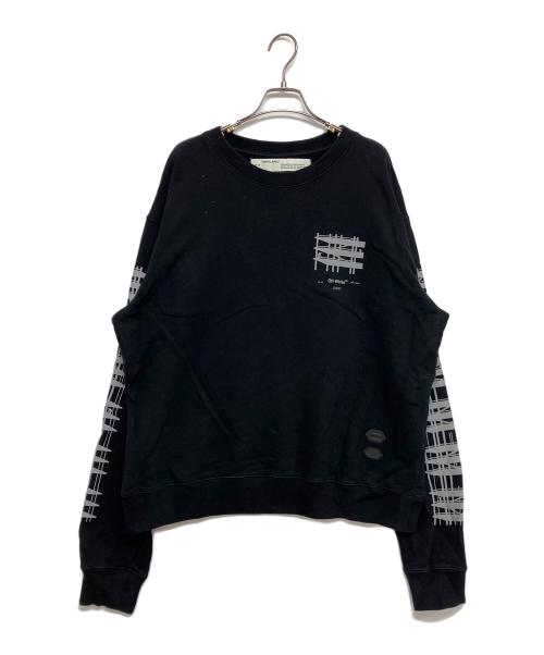 OFFWHITE（オフホワイト）OFFWHITE (オフホワイト) Diag Swaetshirt クルーネックスウェットトレーナー　omba025e19e30004 ブラック サイズ:SIZE XLの古着・服飾アイテム