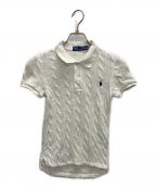 POLO RALPH LAURENポロ・ラルフローレン）の古着「半袖ケーブルニットポロ」｜ホワイト