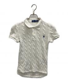 POLO RALPH LAUREN（ポロ・ラルフローレン）の古着「半袖ケーブルニットポロ」｜ホワイト