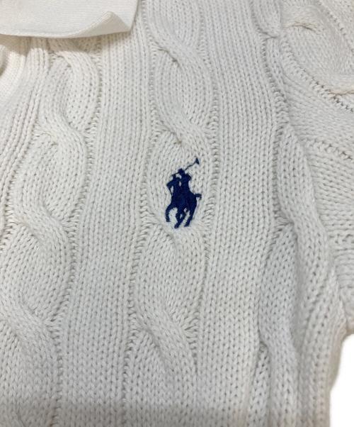POLO RALPH LAUREN（ポロ・ラルフローレン）POLO RALPH LAUREN (ポロ・ラルフローレン) 半袖ケーブルニットポロ ホワイト サイズ:SIZE　XSの古着・服飾アイテム