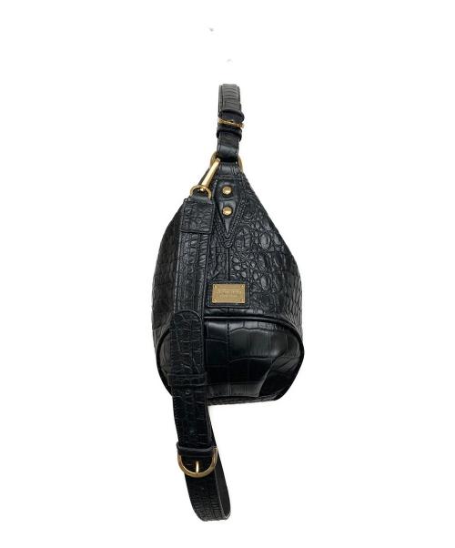 LEATHER JEWELS（レザージュエルズ）LEATHER JEWELS (レザージュエルズ) 型押し2WAY レザーバッグ ブラックの古着・服飾アイテム