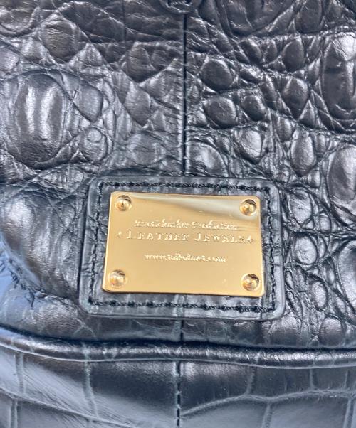 LEATHER JEWELS（レザージュエルズ）LEATHER JEWELS (レザージュエルズ) 型押し2WAY レザーバッグ ブラックの古着・服飾アイテム