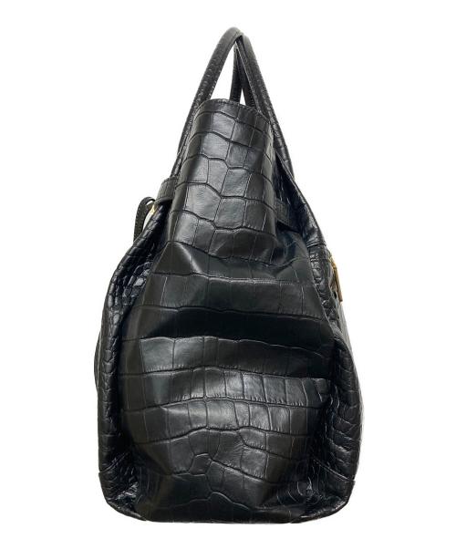 LEATHER JEWELS（レザージュエルズ）LEATHER JEWELS (レザージュエルズ) クロコ型押しレザーショルダーバッグ ブラックの古着・服飾アイテム