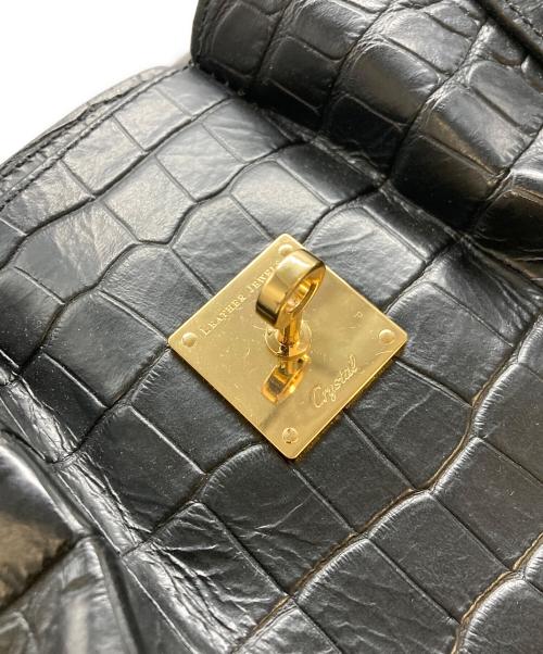 LEATHER JEWELS（レザージュエルズ）LEATHER JEWELS (レザージュエルズ) クロコ型押しレザーショルダーバッグ ブラックの古着・服飾アイテム