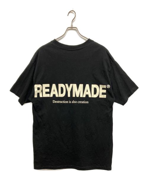 READYMADE（レディメイド）READYMADE (レディメイド) SMILE & LOGO SHORT SLEEVE T-SHIRT (スマイル アンド ロゴ ショート スリーブ ティーシャツ） ブラック サイズ:SIZE XXLの古着・服飾アイテム