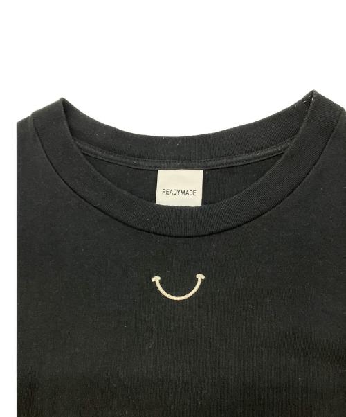 READYMADE（レディメイド）READYMADE (レディメイド) SMILE & LOGO SHORT SLEEVE T-SHIRT (スマイル アンド ロゴ ショート スリーブ ティーシャツ） ブラック サイズ:SIZE XXLの古着・服飾アイテム