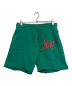 SAINT MICHAELセントマイケル）の古着「LOGO SWEATSHORTS(ロゴ スウェットショーツ)」｜グリーン