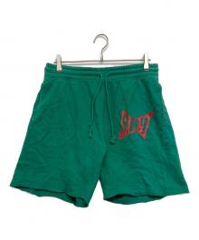 SAINT MICHAEL（セントマイケル）の古着「LOGO SWEATSHORTS(ロゴ スウェットショーツ)」｜グリーン
