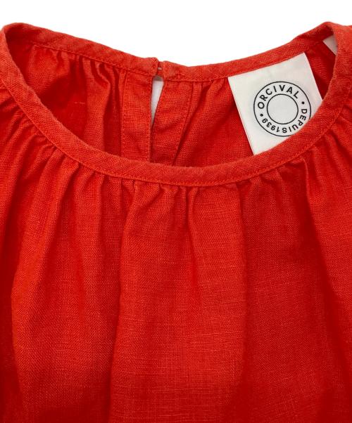 ORCIVAL（オーシバル）ORCIVAL (オーシバル) フレンチリネンギャザープルオーバー レッド サイズ:SIZE1の古着・服飾アイテム