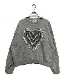 POPPY（ポピー）の古着「Heart tulle sweatshirt」｜グレー