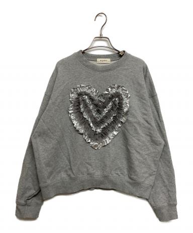中古・古着通販】POPPY (ポピー) Heart tulle sweatshirt グレー