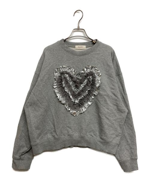 POPPY（ポピー）POPPY (ポピー) Heart tulle sweatshirt グレー サイズ:SIZE Freeの古着・服飾アイテム