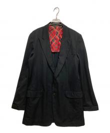 Y’s for men（ワイズフォーメン）の古着「ウールギャバ ジンピークドラペル テーラード ジャケット」｜ブラック