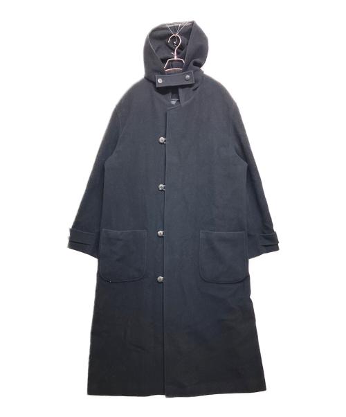 IMPER MEABLE yohjiyamamoto HOMME（インパァーミィアブル ヨウジヤマモト オム）IMPER MEABLE yohjiyamamoto HOMME (インパァーミィアブル ヨウジヤマモト オム) ウール フードコート ブラック サイズ:SIZE Lの古着・服飾アイテム