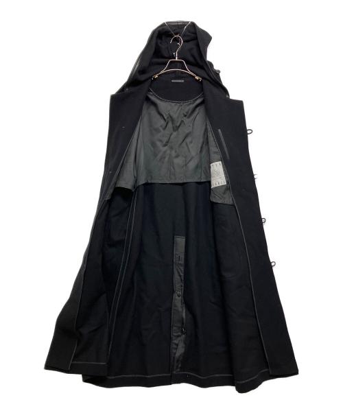 IMPER MEABLE yohjiyamamoto HOMME（インパァーミィアブル ヨウジヤマモト オム）IMPER MEABLE yohjiyamamoto HOMME (インパァーミィアブル ヨウジヤマモト オム) ウール フードコート ブラック サイズ:SIZE Lの古着・服飾アイテム