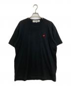 PLAY COMME des GARCONSプレイコムデギャルソン）の古着「T-Shirt With Small Red Emblem」｜ブラック