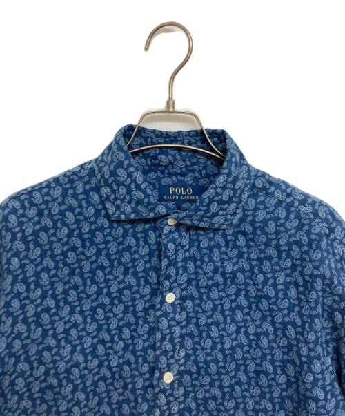 POLO RALPH LAUREN（ポロ・ラルフローレン）POLO RALPH LAUREN (ポロ・ラルフローレン) バンダナペイズリーリネンシャツ インディゴ サイズ:Mの古着・服飾アイテム