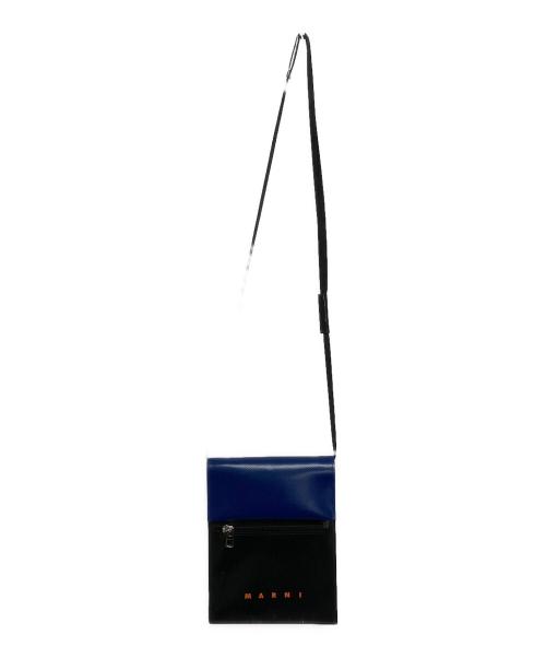 MARNI（マルニ）MARNI (マルニ) Tribecaポリエステルショルダーバッグ ブルー×ブラック サイズ:実寸サイズをご参照ください。の古着・服飾アイテム