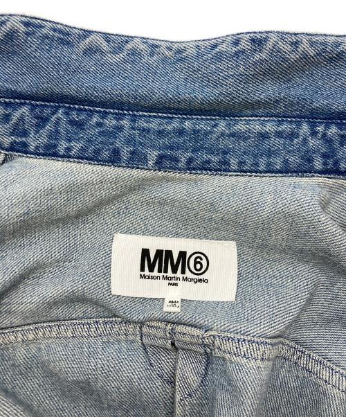 MM6 Maison Margiela（エムエムシックスメゾンマルジェラ）MM6 Maison Margiela (エムエムシックスメゾンマルジェラ) ドッキング デニム シャツ ジャケット インディゴ サイズ:SIZE40の古着・服飾アイテム
