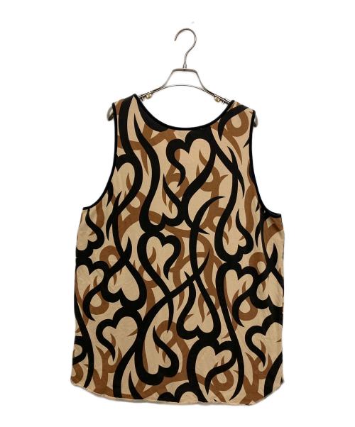 NUMBER (N)INE（ナンバーナイン）NUMBER (N)INE (ナンバーナイン) ハートトライバル柄タンクトップ ブラウン サイズ:SIZE4の古着・服飾アイテム