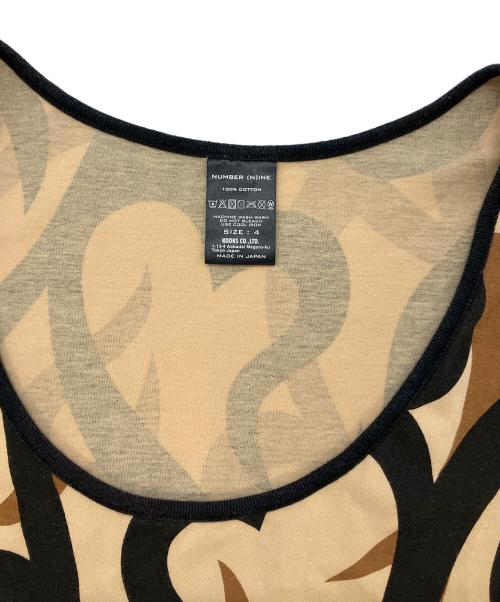 NUMBER (N)INE（ナンバーナイン）NUMBER (N)INE (ナンバーナイン) ハートトライバル柄タンクトップ ブラウン サイズ:SIZE4の古着・服飾アイテム