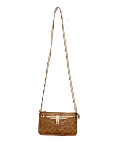 COACH（コーチ）COACH (コーチ) ショルダーウォレット ベージュ サイズ:実寸サイズを参照くださいの古着・服飾アイテム