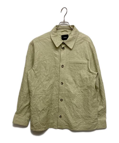 ARMAND BASI（アルマンドバジ）ARMAND BASI (アルマンドバジ) シワ加工レザーシャツ ベージュ サイズ:SIZE48の古着・服飾アイテム