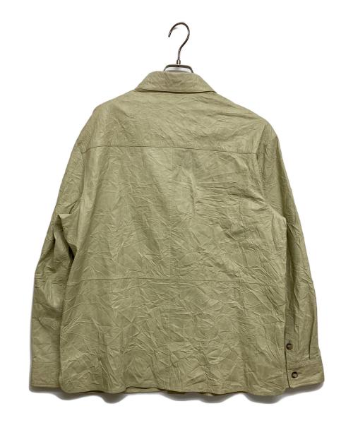 ARMAND BASI（アルマンドバジ）ARMAND BASI (アルマンドバジ) シワ加工レザーシャツ ベージュ サイズ:SIZE48の古着・服飾アイテム
