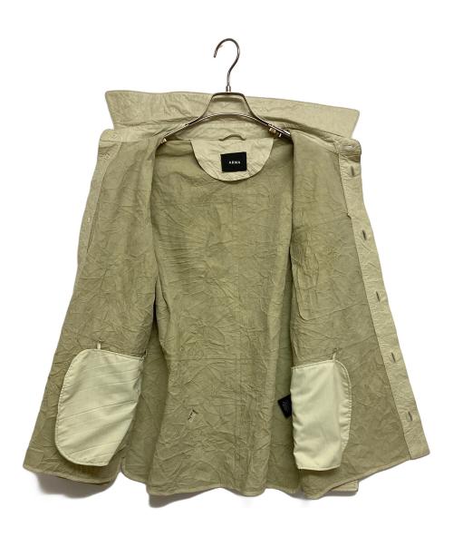 ARMAND BASI（アルマンドバジ）ARMAND BASI (アルマンドバジ) シワ加工レザーシャツ ベージュ サイズ:SIZE48の古着・服飾アイテム