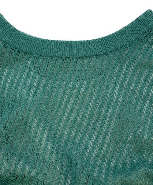 comme ca（コムサ）comme ca (コムサ) 透かし編みレース柄 レイヤードニット グリーン サイズ:SIZE5の古着・服飾アイテム