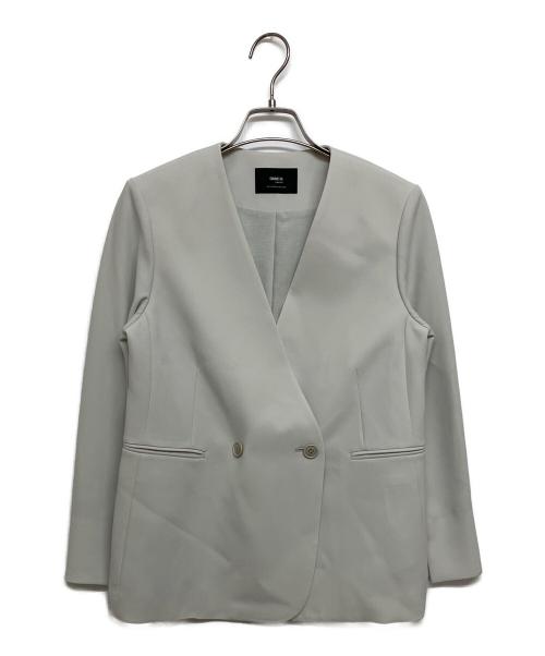 comme ca（コムサ）comme ca (コムサ) アチェローザダブルクロス ノーカラージャケット ベージュ サイズ:SIZE5の古着・服飾アイテム