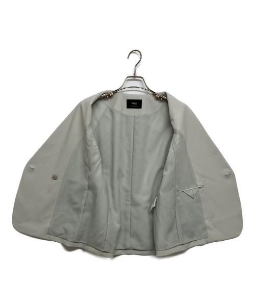 comme ca（コムサ）comme ca (コムサ) アチェローザダブルクロス ノーカラージャケット ベージュ サイズ:SIZE5の古着・服飾アイテム