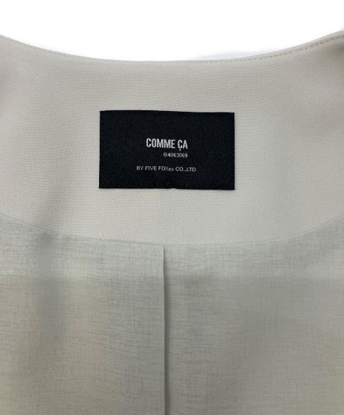 comme ca（コムサ）comme ca (コムサ) アチェローザダブルクロス ノーカラージャケット ベージュ サイズ:SIZE5の古着・服飾アイテム