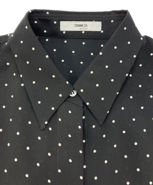 comme ca（コムサ）comme ca (コムサ) ドットプリント ボウタイシャツ ブラック サイズ:SIZE5の古着・服飾アイテム