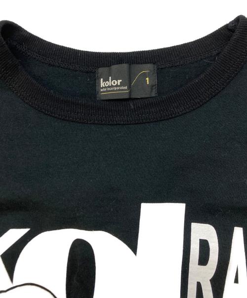 KOLOR（カラー）KOLOR (カラー) 度詰めハード天竺プリントＴシャツ ブラック サイズ:SIZE 1の古着・服飾アイテム