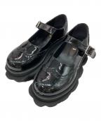 TAO COMME des GARCONSタオ コムデギャルソン）の古着「フラワー ステアエナメルシューズ」｜ブラック