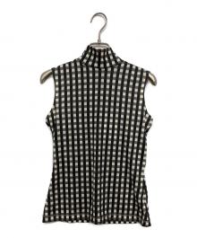 babaco（ババコ）の古着「Gingham Check Print High Neck6S」｜ブラック